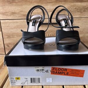 Nine West Black Block Heel Sandals